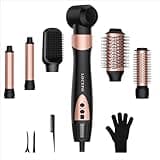 6-in-1 High-Speed Air Styler,110,000 RPM Professional Hair Dryer Brush-Fast Drying with No Heat Damage,Auto-Wrap Curlers for Effortless Salon Curls & Smoothing,Ionic Care & Travel Ready (Rose Gold)