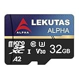 LEKUTAS 32GB Micro SD Card, microSDXC TF Card UHS-I Flash Memory Cards, High Read Speed 80MB/s, C10, U3, A2, V30, for 4K Full HD & 4K UHD Video Recording
