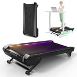 UREVO CyberPad Smart Walking Pad with 14% Auto Incline, Brushless Motorized Under Desk Treadmill for Home Office Fitness, Elegant Speed Lights, Spacious Surface, AI-Powered App,Black