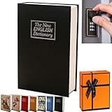 Book Shaped Security Lock Box, Book Safe Lock Box, Secret Fake Books Safe Combination Lock, Small Money Hidden Home Cash Stash Storage Hide Saving Diversion, Keep Cash, Passports (Style D,M)