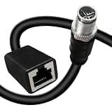 GEOAOBLE 6.6FT M12 8 Pin X Code Male to RJ45 Female Industrial Ethernet Cable High Flexible Shielded CAT6A Ethernet Cable for Industrial Camera Network Application 2M