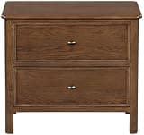 SAFAVIEH Couture - Hannaleigh Nightstand - Dark Walnut Nightstand with 2 Drawers - Fully Assembled Modern Bedroom Storage, 30" W x 18" D x 26.5" H (SFV2230A)