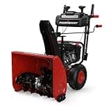 PowerSmart Snow Blower, 24-Inch Gas Powered by B&S 208cc Engine, 120V Electric Start, 13-Inch Snow Tires, Handle Warmer, Two-Stage Snow Blowers with LED Lights