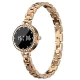 Women's LED Digital Bracelet Watch, Round Dial with Crystal Rhinestone Bezel, Heart Rate and Blood Oxygen Monitoring, Sleep Tracking, Rose Gold and Silver (L6 - Rose Gold)