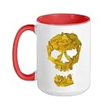 Purple and Golds Sneaker SKull-gold & Purple Graphic Ceramic Mug, Red/White, 15oz