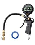 AstroAI Tire Pressure Gauge with Inflator, 100 PSI-ANSI B40.1 Accurate, Large 2.5" Easy Read Glow Dial, Heavy Duty Air Chuck and Compressor Accessories with Rubber Hose and Quick Connect Coupler