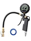 AstroAI Tire Pressure Gauge with Inflator, 100 PSI-ANSI B40.1 Accurate, Large 2.5" Easy Read Glow Dial, Heavy Duty Air Chuck and Compressor Accessories with Rubber Hose and Quick Connect Coupler