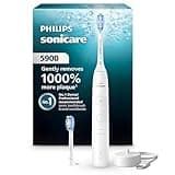 Philips Sonicare 5900 Series Electric Toothbrush, Pressure Sensor, 6 Brushing Settings, SmarTimer, BrushPacer, 21-Day Runtime, Gentle Professional-Clean Feel, for Sensitive Gums, White, HX7130/02