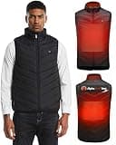 FREEZE2TRIM Alpha Heat Vest USB Rechargeable Heated Vest for Men and Women 8 Heating Zones Waterproof Electric Heated Jackets for Men (US, Alpha, XX-Large, Regular, Tall, Black)