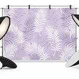 Purple Botanical Backdrop 7x5ft Summer Palm Leaves Foliage Tropical Photography Backdrop Fabric Photoshoot Background Tapestry Banner for Birthday Baby Shower Decoration Party Video Photo Studio Props