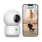 aosu 4MP Security Camera Indoor, 2.5K Baby Monitor Pet Camera 360° for Home Security, WiFi Camera with 5/2.4 GHz Wi-Fi, One-Touch Call, Smart Motion Tracking, IR Night Vision, Compatible with Alexa