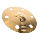VOSAREA 10 Inch Alloy Trash Crash Cymbal with Holes for Drum Set, Golden Finish, Smooth Edges, Quick Rhythm Changes, for Rock and Playing Environments, Practice Cymbal for Beginners