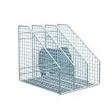 Syyavrrta 360° Rotating Desktop Bookshelf, White Stainless Steel Mesh Desk Organizer for Home Office, Compact Vertical Storage Rack