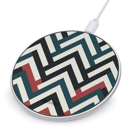 Zigzag Stripe Wireless Charger Portable Fast Charging Pad Lightweight Wireless Charging Pad 10W Slim Charging Station for Phone Charger Mat for Travel Home Office Desk