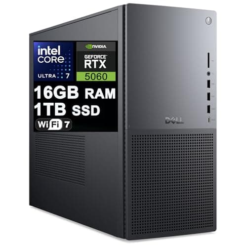 Dell Tower Plus EBT2250 Gaming AI Desktop Intel 20-core Ultra 7 265 16GB RAM 1TB SSD GeForce RTX 5060 GDDR7 (Up to 614 AI Tops) Wi-Fi7 Thunderbolt Win11