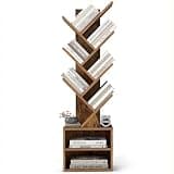 VASAGLE Custos Collection - Tree Bookshelf, Modern Bookcase, Floor Standing Book Shelf, for Bedroom, Living Room, Home Office, 2 Open Compartments, 8 x 15 x 48.5 Inches, Rustic Brown ULBC607K01