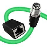 GEOAOBLE 6.6FT M12 X Code Male 8 Pin to RJ45 Female Industrial Ethernet Cable High Flexible Shielded CAT6A Ethernet Cable for Industrial Camera Network Application 2M
