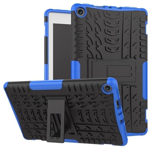 for Kindle fire hd 8 / hd 8 Kids Tablet case 8th 7th Generation 2018 2017 Kickstand Heavy Duty Shockproof Cover (Blue)