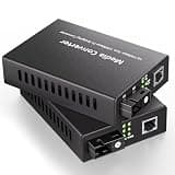 BLIYEE a Pair 100M Single Mode Bidi Fiber to Ethernet Media Converter, SMF Single SC Fiber to Copper RJ45 for 10/100M Base-Tx to 100Base-LX, up to 20km