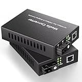 BLIYEE a Pair 100M Single Mode Bidi Fiber to Ethernet Media Converter, SMF Single SC Fiber to Copper RJ45 for 10/100M Base-Tx to 100Base-LX, up to 20km