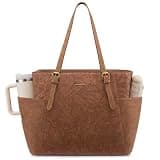 LOVEVOOK Laptop Tote Bag for Women With Large Cup Holder, Leather Work Tote Bag for Women,15.6 Inch Professional Computer Briefcase Business Teacher Commuter Shoulder Bag,Office Travel Gift