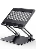 UGREEN Tablet Stand Holder for Desk Dual Rod Support Aluminum Tablet Holder Adjustable Multi-Angle Home Office Accessories Compatible with iPad Pro 13 12 11 10.5 Air Mini 5 4 3 2 Phone E-Reader Black