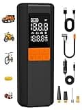 AIRSURE Tire Inflator Portable Air Compressor, 5X Faster Air Pump for Car Tires, 150PSI Cordless Tire Pump with Powerful Battery, Digital Gauge, 12V DC & Auto Shut-Off for Car, Bike, Motorcycle, Balls