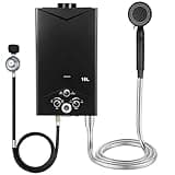 Tankless Gas Water Heater 4.21 GPM 16L, Outdoor Portable Hot Water Heater with Digital Display, Knob Control, 68,000 BTU, for Camping, RV, Cabin, Pet Bathing, Outdoor Shower Use 1 Set