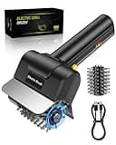 UTUKO Electric Grill Brush, Rechargeable Electric Grill Cleaner 1500 RPM, 100-Min Runtime, Includes Replacement Brush, Safe for All Grills, BBQ Gift for Men