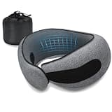 Eneigiq Memory Foam Neck Travel Pillow for Airplanes, Ergonomic U-Shaped Travel Neck Support Pillow for Long Flights, Car Trips, Office Naps and Home Use, Grey