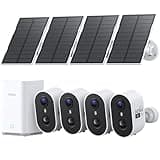 aosu Solar Security Cameras Wireless Outdoor Home System, True 2K HD, Cross-Camera Tracking, PIR + AI Human Detection, Color Night Vision, Local Storage, No Subscription Required, 4-Cam-Kit