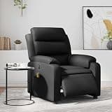GHVBNMF Electric Massage Recliner Chair, Black Faux Leather Reclining Sofa with Adjustable Backrest and Memory Foam Cushion, Ergonomic Home Theater Seating for Living Room