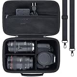 khanka Camera Case for Canon EOS Rebel T7/T100/T6/R50/R100/R5/R7/R8/R6 Mark II/SL3 DSLR Camera,Travel Protective Carrying Case for Canon EOS Rebel Camera and 18-55mm/18-45mm Lens(Case Only)