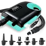 Karltion 20PSI Paddle Board Pump-Portable Electric SUP Air Pump, Dual Stage Inflation & Deflation SUP PUMP, 110W Paddleboard Pump with Auto-Off Function & 12V DC Car Connector for Paddle Board, Kayaks