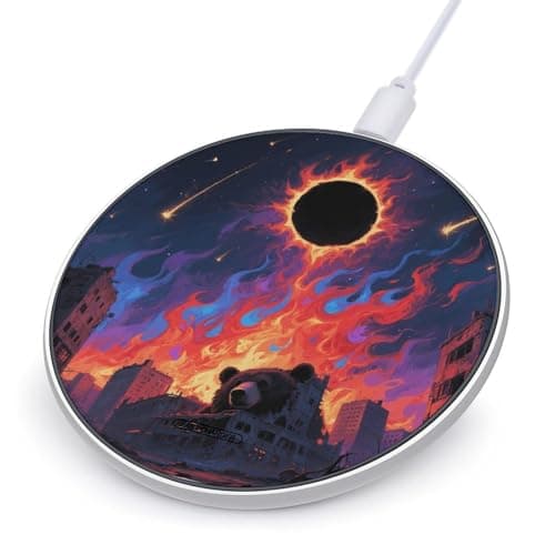 Boho Sun Wireless Charger with USB Cable,Aluminum Alloy Frame 10W Max Compatible Fast Wireless Charging Pad- 3.2ft Cable Included for Travel Home Office Desk