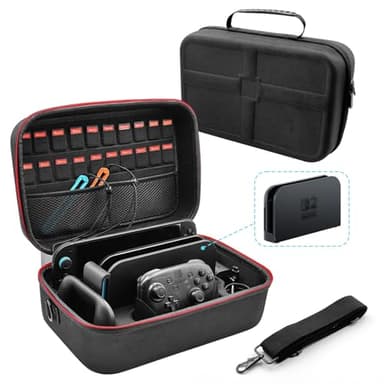 ZEYARUIBO Switch 2 Carrying Case(2025)- 20 Game Card Slots, Hard Shell Travel Case with Dock Storage, All-in-One Protection for Nintendo Switch 2 Accessories