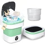 Portable Washing Machine 20L - Mini Washer with Spin Basket, 3 Cleaning Modes & Deep Wash for Small Clothes, Foldable Laundry for Apartment, Home, RV and Travel (Green)