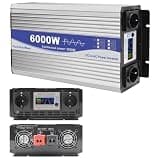 6000W/8000W/12000W Power Inverter Voltage Converter Transformer DC 12V/24V/48V/60V/72V to AC 110V/230V 240V Car Inverter with LCD Display & AC outlets,Suitable for Cars/Outdoors/Travel