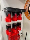Milwaukee M12 3 Batteries Wall Mount Battery Holder Cordless Tool Holder Organization Workshop Red