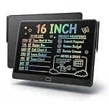 16 Inch Large LCD Writing Tablet for Kids, Colorful Reusable Electronic Doodle Board with Stylus, Educational Drawing Pad for Math Practice & Learning, Travel Essential Toys for Boys Girls (Black)