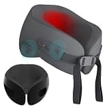 WELLPEAK Portable Neck Travel Pillow with Heat and Vibration Massage, 3 Massage Modes, 15 Mins Timer, Voice Prompt, Soft Memory Foam, for Men Women Neck Pain Relief Relaxation at Home, Office, Travel