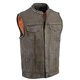 Milwaukee Leather Men's Club Style Motorcycle Vest -Premium Leather, Dual Closure, CCW Pockets, Patch-Ready Back - 9X-Large