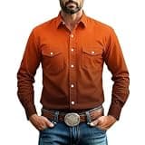 Lmdudan Mens Ombre Collared Button Down Shirt Slim Fit Long Sleeve Dress Shirts Elegant Business Party Office Shirts 2026 Bronze