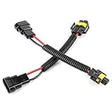 Tyenaza 2Pcs 9005 9006 Male to H11 Female Bulbs Adapter Conversion Wire Connector Female Braid Sockets Wiring Plug Headlight for Fog Lights