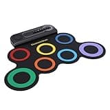 Omquot Colorful Hand Roller Electronic Drum Set, Portable 7 Pad Drum Kit for Kids with Rechargeable Speaker