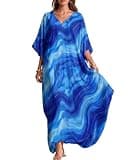 Women Moomoo Dress Kaftan Beach Cover Ups for Women Moo Moos Coverup Muumuu Plus Size Caftan Bikini Swimsuit Bathing Suit Beach Trip Essentials Vacation Must Have Travel Accessories Gift Item Gadget