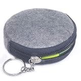 INVODA Portable Pill Box Storage Bag Soft Felt Zipper Pouch to Protect Medicine Cases from Breakage & Scattering Light Gray & Dark Gray