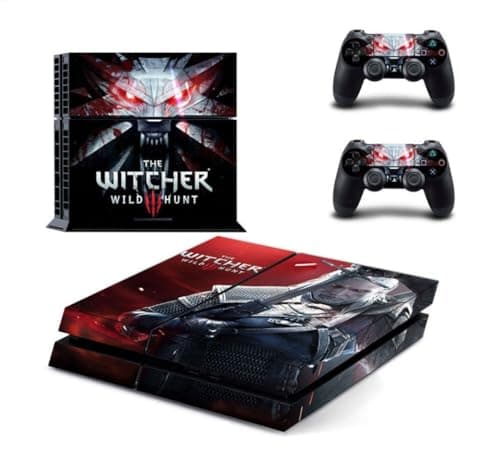 Khushi Decor Witcher 3 Wild Hunt Theme 3M Skin Sticker Cover for Ps4 Console and Controllers Perfect for Video Game