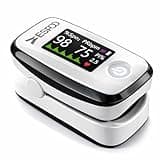 Pulse Oximeter Fingertip, Blood Oxygen Saturation Monitor with 20 Memories, Brightness&Alarm Ajustable(Batteries Lanyard Include)