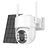MEWZLQBNGJT 8MP WiFi Solar Camera Outdoor Dual Screens Built-in Battery Solar Panel CCTV Video Surveillance Camera ICSee(5MP and 64GB Card)